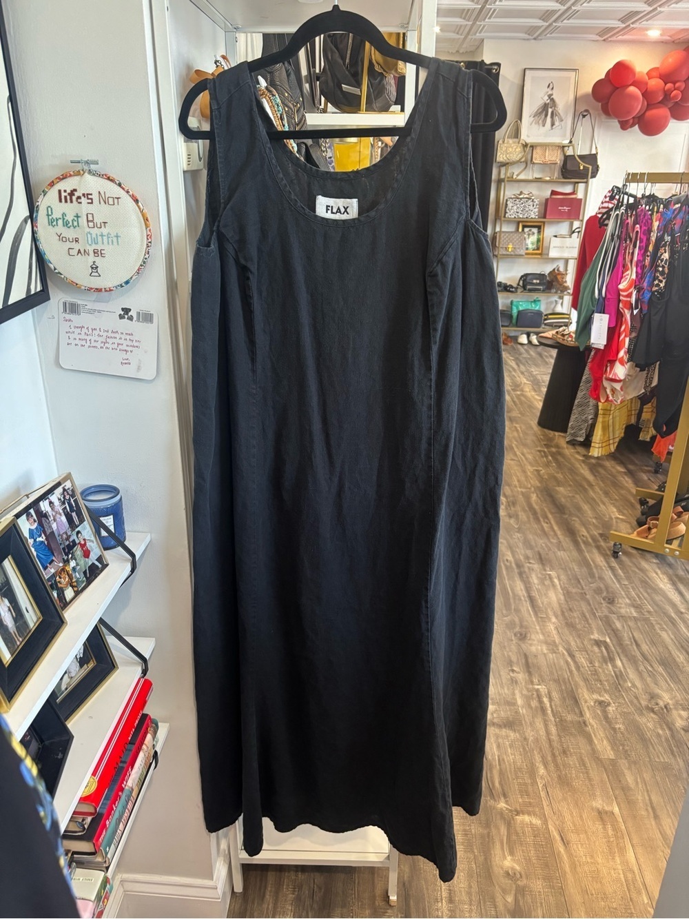 Flax Black Sleeveless Linen Maxi Dress